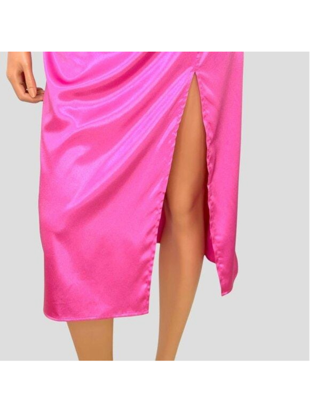 Y2K Milkmaid Babydoll Midi Slip Dress Sz. S Pink Fairy Satin Coquette Dainty - Picture 4 of 9